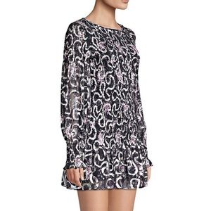 LoveShackFancy Scarlett Chiffon Geometric Mini Dress